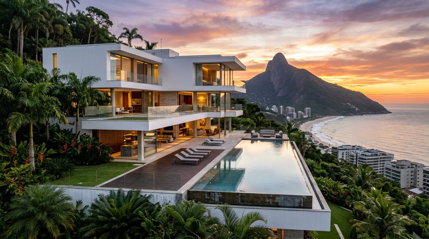 Mansão contemporânea em São Conrado